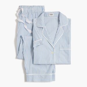 J.Crew Short-sleeve pajama set with cropped pant blue/white striped size XXL NWT